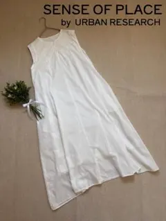 【SENSE OF PLACE】ワンピース　ロング丈　ノースリーブ　コットン