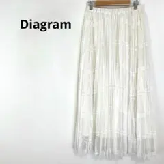 ◇ダイアグラム【36】スカート　フレア　ロング　チュール　レース　ウエストゴム