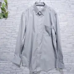 美品 ユニクロ ファインクロスオックスフォードシャツ M グレー