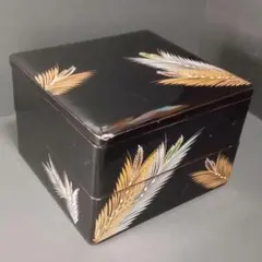 天然木製 漆器 お重 二段重 重箱 漆塗り漆黒 お正月 おせち お寿司 お弁当a