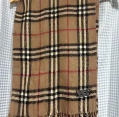 バーバリー マフラー ノバチェック ベージュ ラムウール イングランド製 BURBERRY - BURBERRY バーバリー ラムウール マフラー ノバチェック