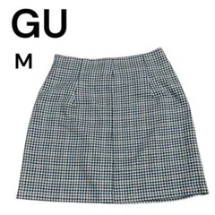 GU 千鳥柄 チェック ひざ丈スカート M