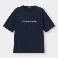 GUグラフィックビッグT ネイビーXS