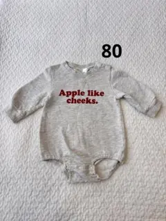 バースデイ　長袖ロンパース　裏毛　80cm