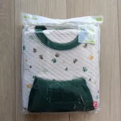 ユニクロ　動物 キルティングパジャマ 100　緑