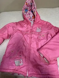 メゾピアノ　ミミ　ポポ　フリースジャケットジャンパー　160㎝　ピンク　ワッペン