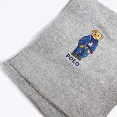 極美品 90s ポロラルフローレン✨ポロベア マフラー POLO 刺繍 リブ編み
