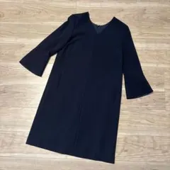美品　Unaca アナカ　ワンピース　セレモニー　Vネック　ネイビー　38