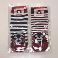 くまモン ソックス 2足セット ボーダー レディース 23-25cmのサムネイル