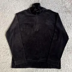 OLD UNIQLO/オールドユニクロ/ベロアハーフジップカットソー/黒