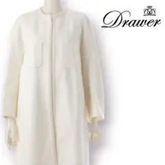 DRAWER ドゥロワー 36 スプリングコート ホワイト ツイード