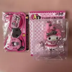【即発送】My Melody A賞1フィギュア&缶バッジセットHappyくじ