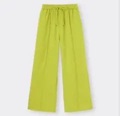 GU　ドローストリングイージーワイドパンツ　グリーン