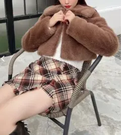 RESEXXY フェイクファーダッフルブルゾン （BRN）