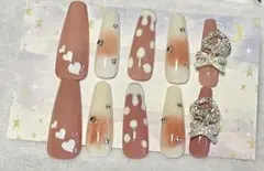 サイズ・ベースカラーオーダー 〖No.131〗ガーリー 地雷ネイルチップ