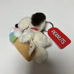 スヌーピー PEANUTS プチフワマスコットキーリング アイス PLAZA限定