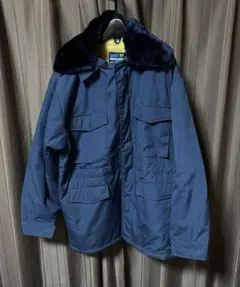 ミドリ安全　防寒服 作業着 メンズ ナイロン ボア付 フード付 ネイビー