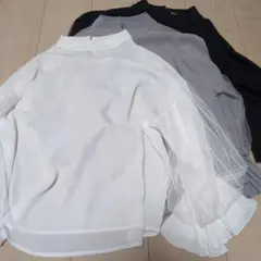 シフォン フリル 長袖シャツ　3点セット