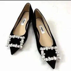 美品★STACCATO/シャーロット ビジュー バックル パンプス 22cmのサムネイル