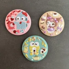 【即日発送】サンリオキャラクターズ 刺繍缶バッジ 3点セット