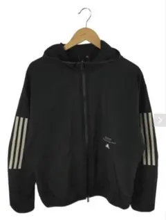 adidas レディース　ブラック フード付きウィンドブレーカー