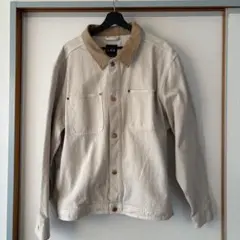 ZARA ベージュ コットンジャケット コーデュロイ襟