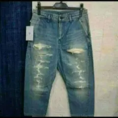 新品タグ付　JOHN・BuLL　クロップドダメージデニムPANT　日本製Mサイズ