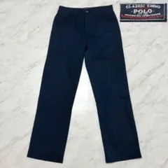 【美品 90s】 ラルフローレン チノパン ロゴ ポロチノ ネイビー 170