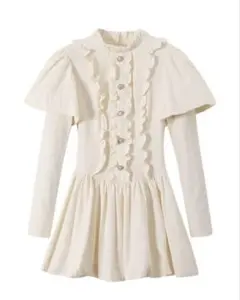 SASSY MOODY ビッグスリーブ フリル シルエット ドレス