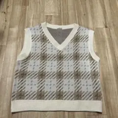 C.O.L.Z.A チェック柄 ニットベスト S