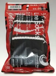 ファミマ ソックス コカコーラ 靴下 ラインソックス ブラック 22-25㎝のサムネイル