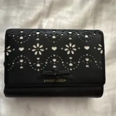 サマンサベガ レースパンチング折財布 ブラック 黒 Samantha vega