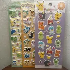 【３枚SET】ポケモン　マシュマロシール　ぷくぷくシール　海外正規品