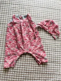 petit bateauプチバトー 花柄サロペット　ロンパース　カバーオール