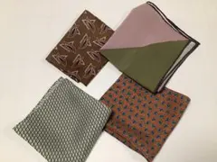 ポケットチーフ柄物4枚セット　日本製未使用