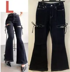 カットアウトリボンデニムパンツ RESEXXY リゼクシー L インディゴのサムネイル