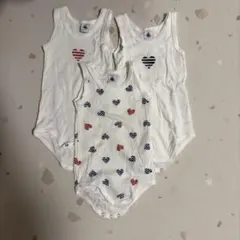 【18ヶ月/81cm】プチバトー☆ノースリーブボディ３枚組 他　肌着セット