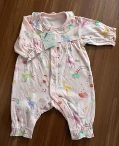 恐竜と虹のプリントロンパース 60サイズ