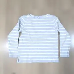 UNIQLO 長袖Tシャツ S グレーと白のストライプ