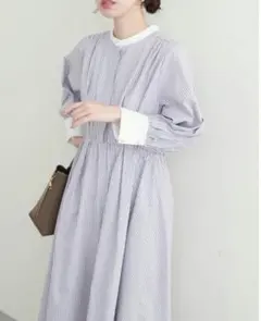 新品natural couture パール釦シャツワンピース ラベンダー
