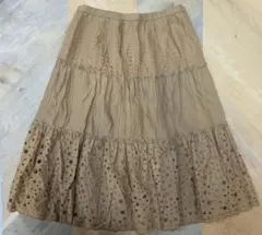 15+号 レリアン ブラウン フレアスカート 大きいサイズ y55