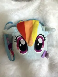 マイリトルポニー ポシェット 水色 ぬいぐるみ ポーチ レインボー