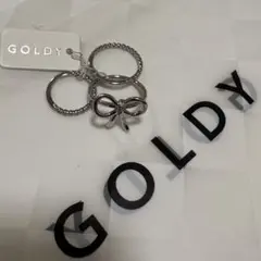 GOLDY リボンモチーフ リング 3点セット