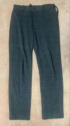 ユニクロ　EZYアンクルパンツ　グレー チェック柄 スラックス