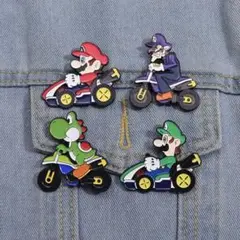マリオ キャラクターピンバッジ4個セット