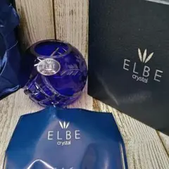 ELBE crystal 青色クリスタル花瓶