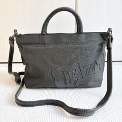 美品 IBIZA 2WAY ショルダーバッグ ナイロン ハンドバッグ グリーン