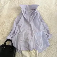 綺麗カラー✨洗える✨イエナ　ゆったり　シリコンワッシャーコットンシャツ　長袖のサムネイル