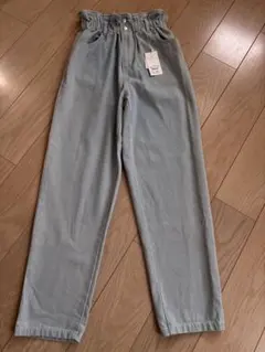 【新品未使用】ライトブルー　 ウエストゴム デニムパンツ Mサイズ