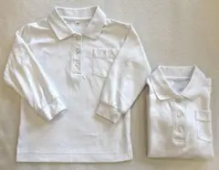 美品 子供用 ポロシャツ 100cm 白 長袖 キッズ お受験 七五三 スーツ